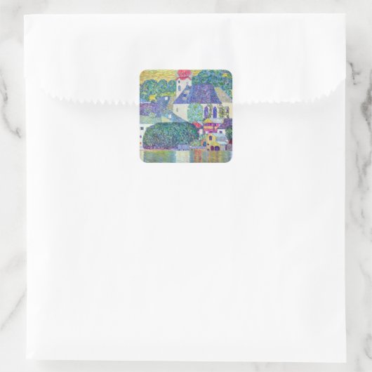 Sticker Carré Eglise St Wolfgang par Gustav Klimt, Art Victorien (Sac)