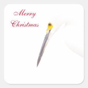 Sticker Carré Egret Joyeux Noël