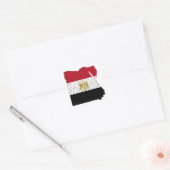 Sticker Carré Egypte Drapeau Carte Crackle (Enveloppe)