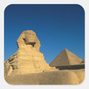 Sticker Carré Egypte, Giza, Le Sphinx, Le Vieux Royaume, L'Unesc