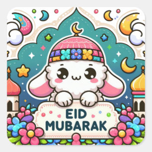 Sticker Carré Eid Moubarak Sheep