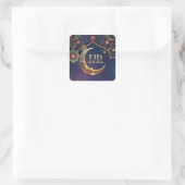 Sticker Carré Eid Mubarak Islamic celebration Gold And navy (Sac)