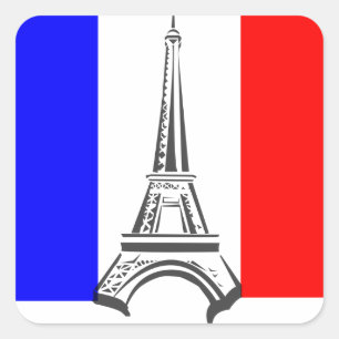 Sticker Carré eiffel français