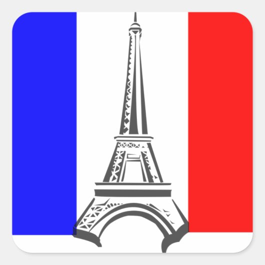Sticker Carré eiffel français (Devant)
