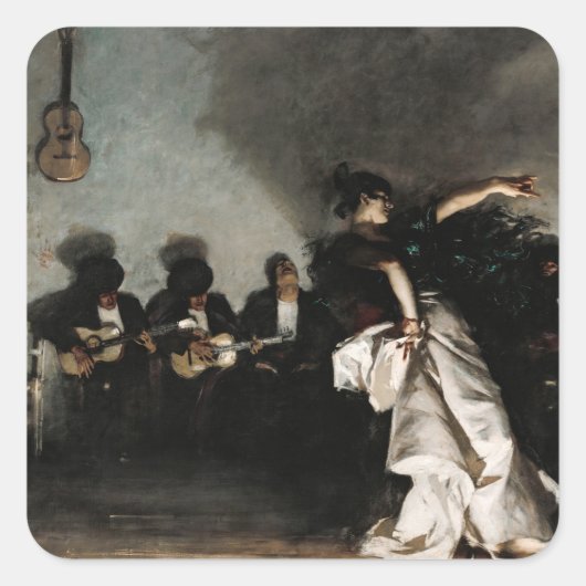 Sticker Carré El Jaleo par John Singer Sargent (Devant)