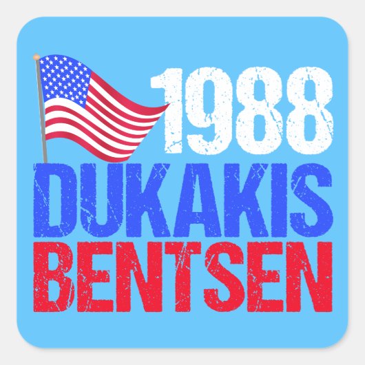 Sticker Carré Élection rétro Dukakis Bentsen 1988 (Devant)