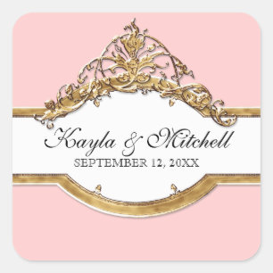 Sticker Carré Élégance 2, joint assorti d'or de cravate noire