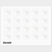 Sticker Carré Élégance classique Script monogramme mariage faveu (Feuille)