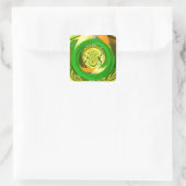 Sticker Carré Elégance d'or : Beau art rose jaune africain (Sac)