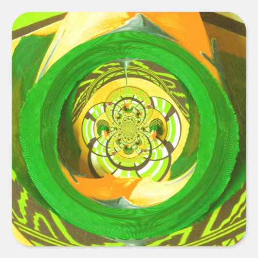 Sticker Carré Elégance d'or : Beau art rose jaune africain (Devant)