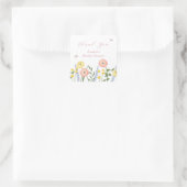 Sticker Carré Élégance florale romantique Baby Shower  (Sac)