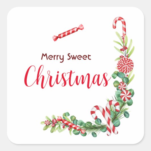 Sticker Carré Élégance menthe poivrée (Devant)