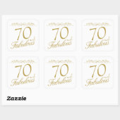 Sticker Carré Elégant 70 et fabuleux ornement 70e anniversaire (Feuille)