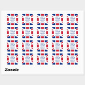 Sticker Carré Élégant 70e Jubilé de Platine UNION JACK (Feuille)