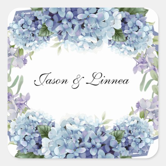 Sticker Carré Élégant Aquarelle de Fleurs de Ne Pas Oublier (Devant)