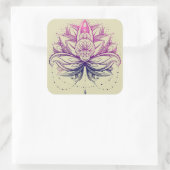 Sticker Carré Elégant Aquarelle douce violette Lotus / Lily flo (Sac)
