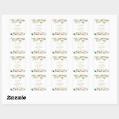 Sticker Carré Elégant Aquarelle Flexibles Mariage or (Feuille)