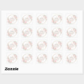 Sticker Carré Elegant aquarelle rose poudré Merci (Feuille)