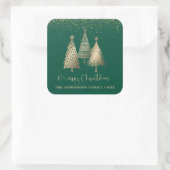 Sticker Carré Elégant Arbre de Noël Or Parties scintillant neige (Sac)