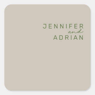 Sticker Carré Elégant Argent Pale Minimal Enveloppe Sceau Modern