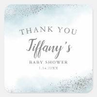 Elégant Baby shower d'argent bleu