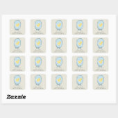 Sticker Carré Élégant Baby shower en caoutchouc Ducky (Feuille)