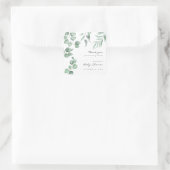 Sticker Carré Elégant Baby shower Eucalyptus Verdure Foliage (Sac)