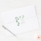 Sticker Carré Elégant Baby shower Eucalyptus Verdure Foliage (Enveloppe)