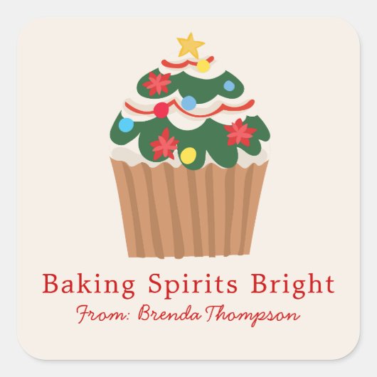 Sticker Carré Elegant Baking Spirits Bright Modern Food Cute (Devant)