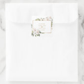 Sticker Carré Élégant Blanc Imperial Lys Mariage Or (Sac)