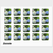 Sticker Carré Élégant bleu violet rose Hydrangeas florales (Feuille)