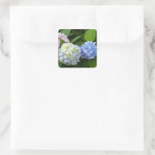 Sticker Carré Élégant bleu violet rose Hydrangeas florales (Sac)