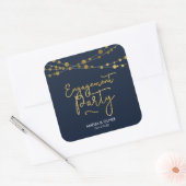 Sticker Carré Élégant Blue Strings of Lights (Enveloppe)