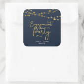 Sticker Carré Élégant Blue Strings of Lights (Sac)