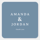 Sticker Carré Elegant Blue Typographic Thank You (Devant)