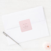 Sticker Carré Elegant Blush Pink Stripes (Enveloppe)