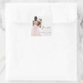 Sticker Carré Elegant Boho Blush Mariage Gown Fête des mariées (Sac)