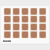 Sticker Carré Élégant Boho Terracotta Mariage floral (Feuille)