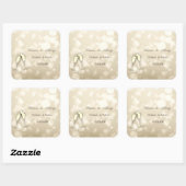 Sticker Carré Elégant Bokeh Vins Mariage (Feuille)