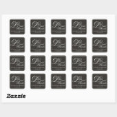 Sticker Carré Elegant Charcoal Modern "Love and Thanks" (Feuille)