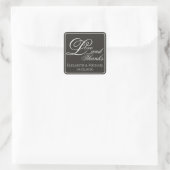 Sticker Carré Elegant Charcoal Modern "Love and Thanks" (Sac)