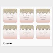 Sticker Carré Elegant Chic Mariage damassé (Feuille)