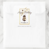 Sticker Carré Élégant chocolat Vanille Boire Anniversaire (Sac)