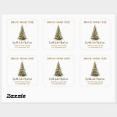 Sticker Carré Elegant Christmas Tree Candle Labels (Feuille)
