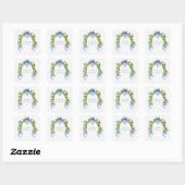 Sticker Carré Élégant Citron Topiaire Romantique Mariage (Feuille)