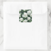 Sticker Carré Élégant classique vert botanique blanc floral (Sac)