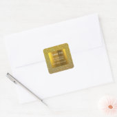 Sticker Carré Elégant Classy Gold Damask Embossé Look (Enveloppe)
