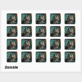 Sticker Carré Elégant Cocker Spaniel Classic Portrait Design (Feuille)