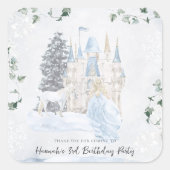 Sticker Carré Élégant conte de fées | Princesse d'hiver (Devant)