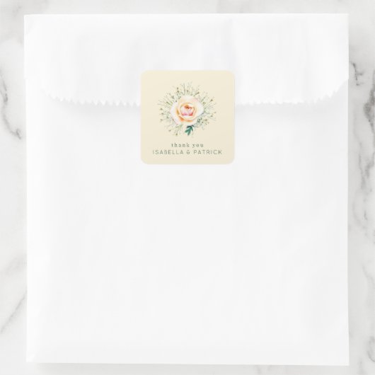 Sticker Carré Elegant Cream Floral (Sac)